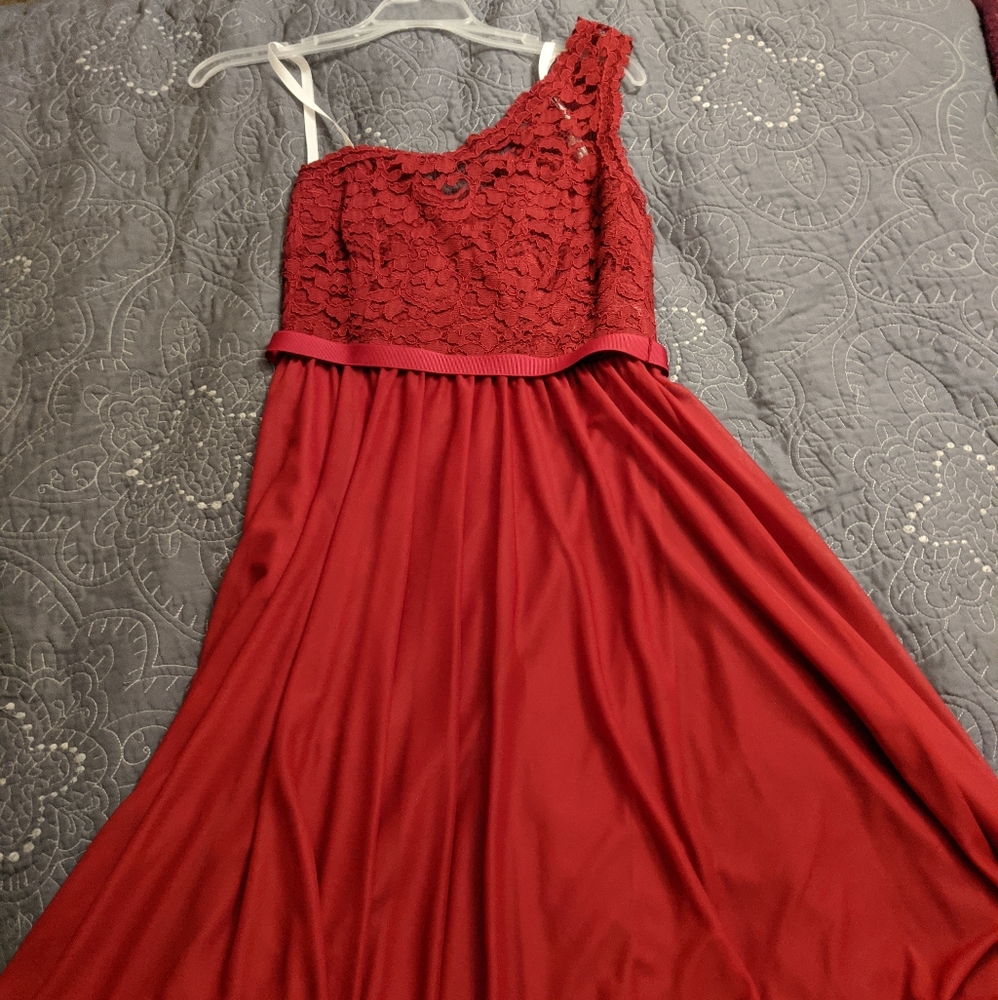 David's bridal one shoulder bridesmaids dress